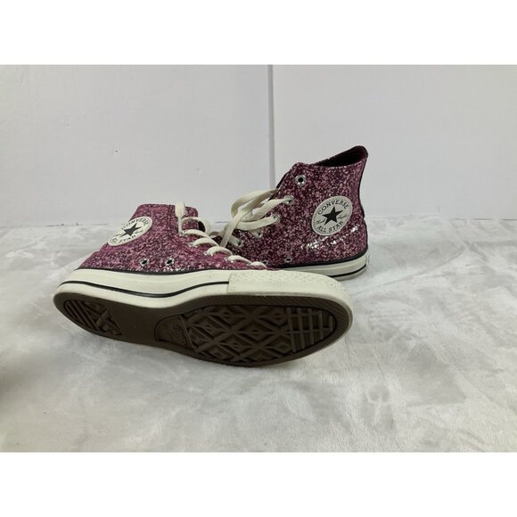 Converse Women's Chuck Taylor All Star Hi Purple Pink Glitter Sneakers Shoes 8‎ - Picture 2 of 8
